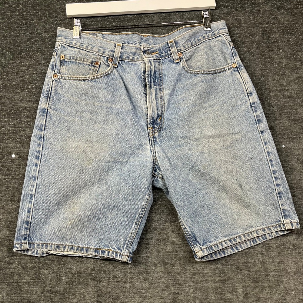 Levi's 505 Denim Shorts Mens 34 Blue Good Vintage Regular Fit Medium Wash